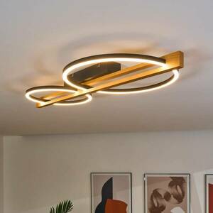 LED mennyezeti lámpa Tovak, fenyőfa, hossza 75.8 cm, 2-lámpás fa kép