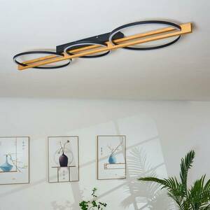 LED mennyezeti lámpa Tovak, fenyőfa, hossza 114, 8 cm, 3-lámpás, fa kép