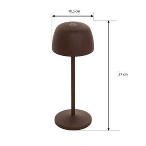 Lindby LED-es újratölthető asztali lámpa Arietty, rozsdabarna, 2 darabos kép