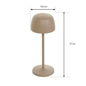 Lindby LED-es újratölthető asztali lámpa Arietty, homokbézs, 3 darabos kép