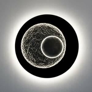 Urano LED fali lámpa, barna-fekete/ezüst, Ø 85 cm, vasaló kép