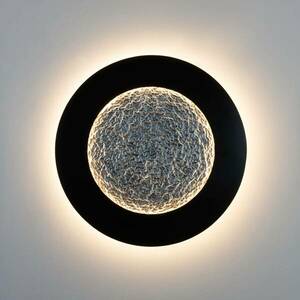 LED-es fali lámpa Luna Pietra, barna-fekete/ezüst, Ø 80 cm kép