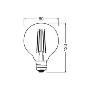 OSRAM LED Vintage 1906, G80, E27, 7, 2 W, arany, 2400 K, dim. kép