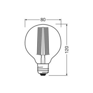 OSRAM LED Vintage 1906, G80, E27, 11 W, szürke, 1800 K, dim. kép