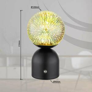 Julsy LED-es újratölthető asztali lámpa, fekete, 3D, magasság 21 cm, CCT kép