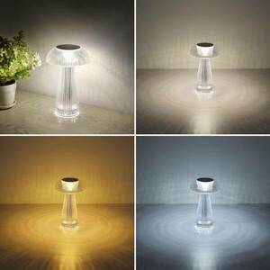 LED-es újratölthető asztali lámpa Gixi, ezüstszínű, magasság 25 cm, CCT kép