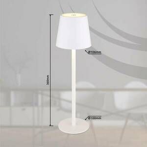 LED-es újratölthető asztali lámpa Vannie, fehér, magasság 36 cm, CCT kép