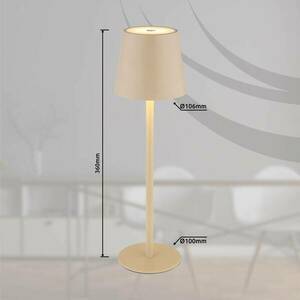 LED-es újratölthető asztali lámpa Vannie, homokszínű Magasság 36 cm, CCT kép