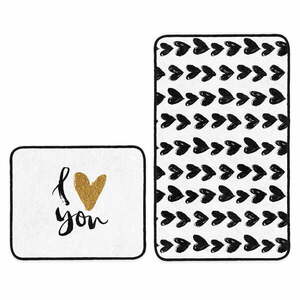 Fehér-fekete fürdőszobai kilépő szett 2 db-os 60x100 cm – Mila Home kép