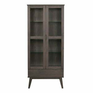 Barna tálalószekrény tölgyfa dekorral 82x185 cm Filippa – Rowico kép