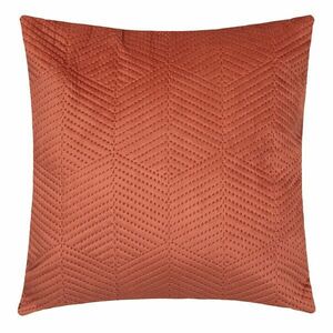 Bársonyszövet díszpárna, geometriai mintás, terrakotta - BRIQUETTE - Butopêa kép