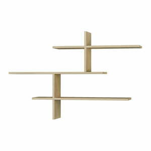 Natúr színű többszintes fali polc tölgyfa dekorral 123 cm Leo – Kalune Design kép