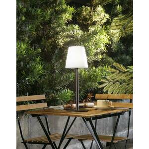 Lindby LED-es újratölthető lámpa Azalea, barna, alumínium, CCT, IP44 kép