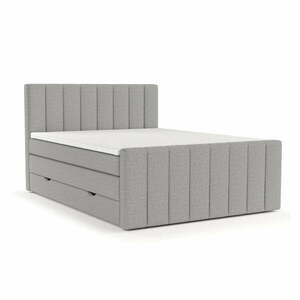Világosszürke ágyneműtartós boxspring ágy 200x200 cm Ruby – Maison de Rêve kép