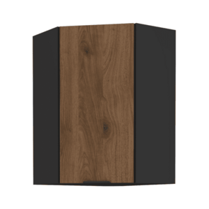 Felső sarokszekrény okapi dió/fekete, MENZO 60x60 GN-90 1F kép