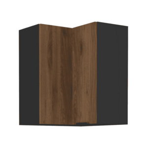 Felső sarokszekrény okapi dió/fekete, MENZO 60x60 GN-72 2F kép
