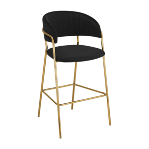 Design bárszék, fekete Velvet szövet/gold króm arany, DASMIN TYP 2 kép