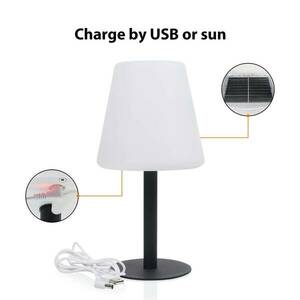 LED napelemes asztali lámpa OSL-50012 újratölthető akkumulátor és USB kábel kép