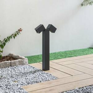 Lindby állólámpa Othil, 2-lámpás, 50 cm, szürke, alumínium kép