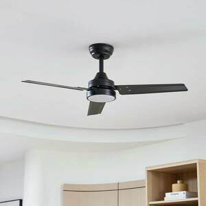 Lindby LED mennyezeti ventilátor Aerallo, fekete, CCT, csendes kép
