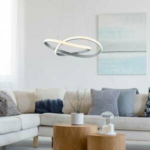 LED-es függőlámpa Course, matt nikkel, 3000 K, Ø 60 cm, fém kép