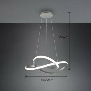 LED-es függőlámpa Course, matt nikkel, 4000 K, Ø 60 cm, fém kép