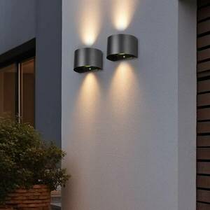 LED-es újratölthető kültéri fali lámpa Talent, fekete, szélesség 16 cm kép
