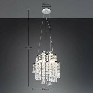 Pomp LED-es függőlámpa, Ø 38 cm, króm, akril/fém, CCT kép