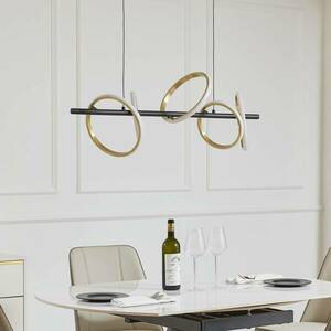 Lucande LED-es függőlámpa Madu, fekete, fém, 92, 5 cm hosszú kép
