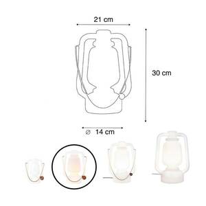 Storm LED-es újratölthető asztali lámpa, fehér, USB, IP44, kép