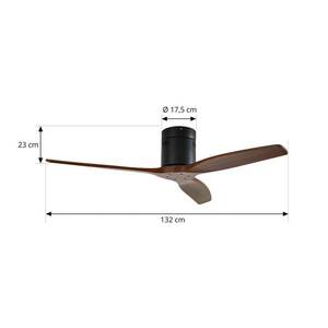 Lucande mennyezeti ventilátor Vindur, fekete/fa, DC, csendes kép