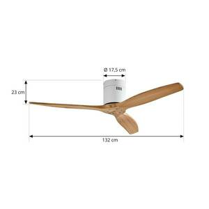 Lucande mennyezeti ventilátor Vindur, fehér/fa, DC, csendes kép