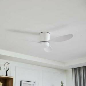 Lucande LED mennyezeti ventilátor Kayu, fehér, egyenáramú, csendes, Ø 132 kép