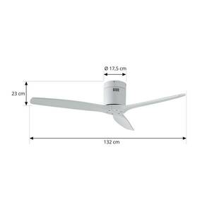 Lucande mennyezeti ventilátor Vindur, fehér, egyenáramú, csendes, Ø 132 cm kép