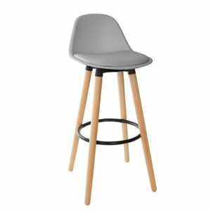 Műanyag párnázott bárszék, 71 cm, szürke - LICHEN - Butopêa kép