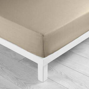 Bézs gumis pamut lepedő 90x190 cm Lina – douceur d'intérieur kép