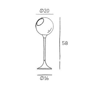 Ballroom asztali lámpa, füstös szürke, üveg, szájjal fújt, dim. kép