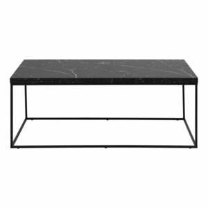 Fekete dohányzóasztal márvány dekoros asztallappal 55x110 cm Barossa – Actona kép