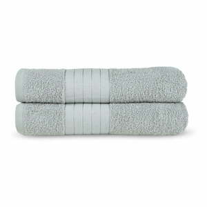 Világosszürke frottír pamut fürdőlepedő szett 2 db-os 70x140 cm – Good Morning kép