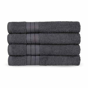 Antracitszürke frottír pamut törölköző szett 4 db-os 50x100 cm – Good Morning kép