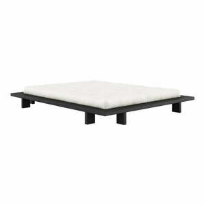Fekete franciaágy fenyőfából, ráccsal 160x200 cm Japan - Karup Design kép