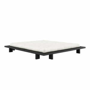 Fekete franciaágy fenyőfából, ráccsal 180x200 cm Japan - Karup Design kép