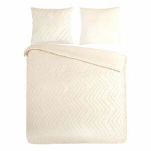 Krémszínű kétszemélyes hosszabbított mikroszálas ágyneműhuzat 200x220 cm Pure Zigzag – Good Morning kép