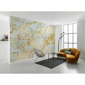 Márvány mintás tapéta, arany részletekkel, 400x280 cm, fehér - TURNER - Butopêa kép
