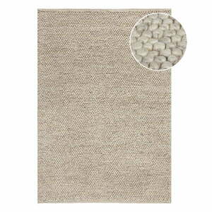 Világosszürke kézi szövésű gyapjúkeverék szőnyeg 80x150 cm Minerals – Flair Rugs kép