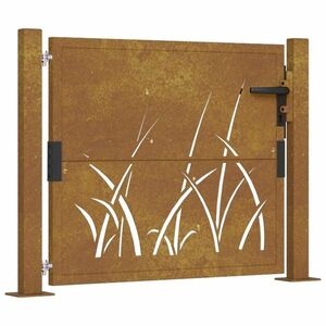 Fűmintás corten acél kerti kapu 105 x 105 cm kép