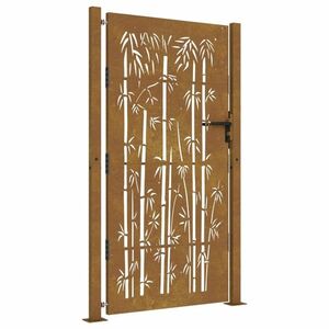 vidaXL bambuszmintás corten acél kerti kapu 105 x 180 cm kép