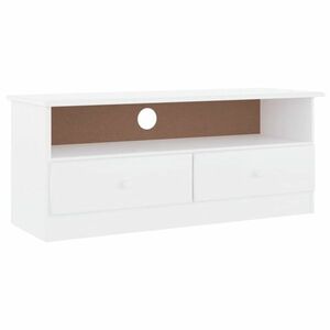vidaXL ALTA fehér tömör fenyőfa fiókos TV-szekrény 100x35x41 cm kép