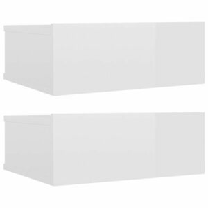 vidaXL 2 db magasfényű fehér szerelt fa függő éjjeliszekrény 40x30x15 kép