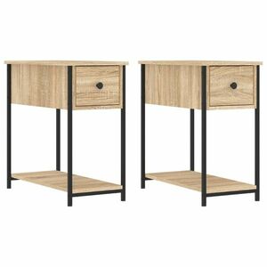 vidaXL 2 db sonoma tölgy színű szerelt fa éjjeliszekrény 30x60x60 cm kép
